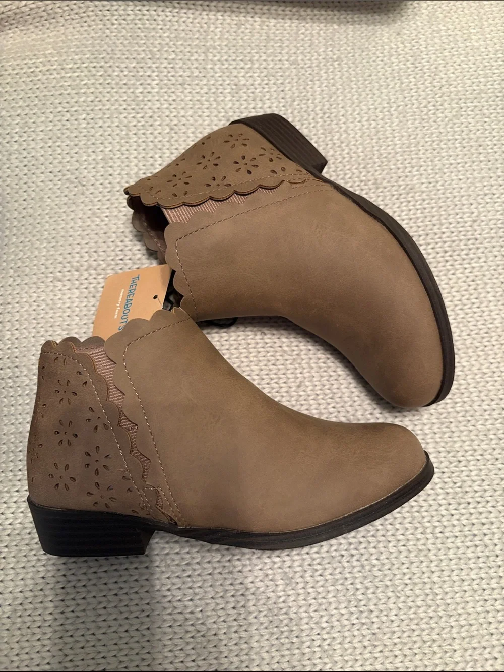 NWT 2 Pair Lot Thereabouts Girls Boots- Black Moto & Brown Booties Size 1 M